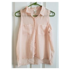 peach f21 button up top